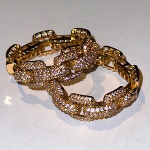 Ettika - Crystal Chain Link Hoops